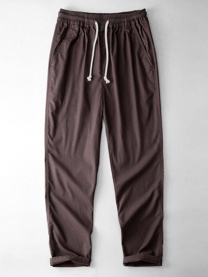 Long Sleeve Linen Cotton Shirt With Pocket & Straight Leg Linen Pants