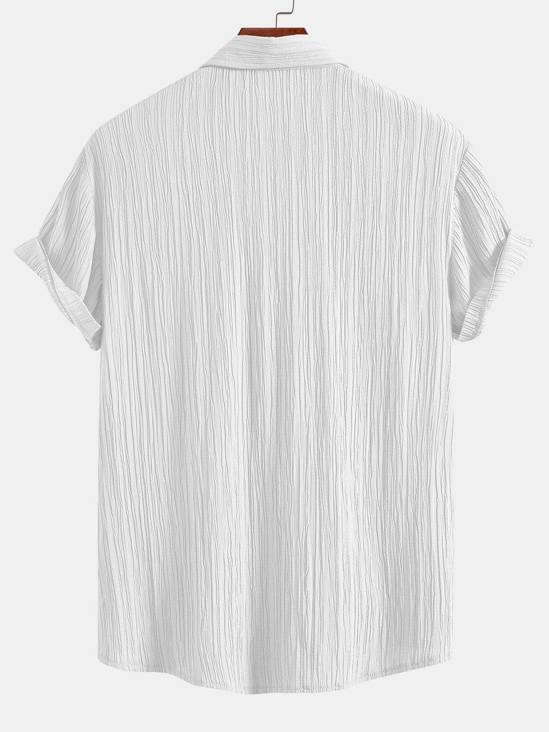 Wrinkled Textured Button Up Shirt & Wrinkle Textured Straight Leg Pants