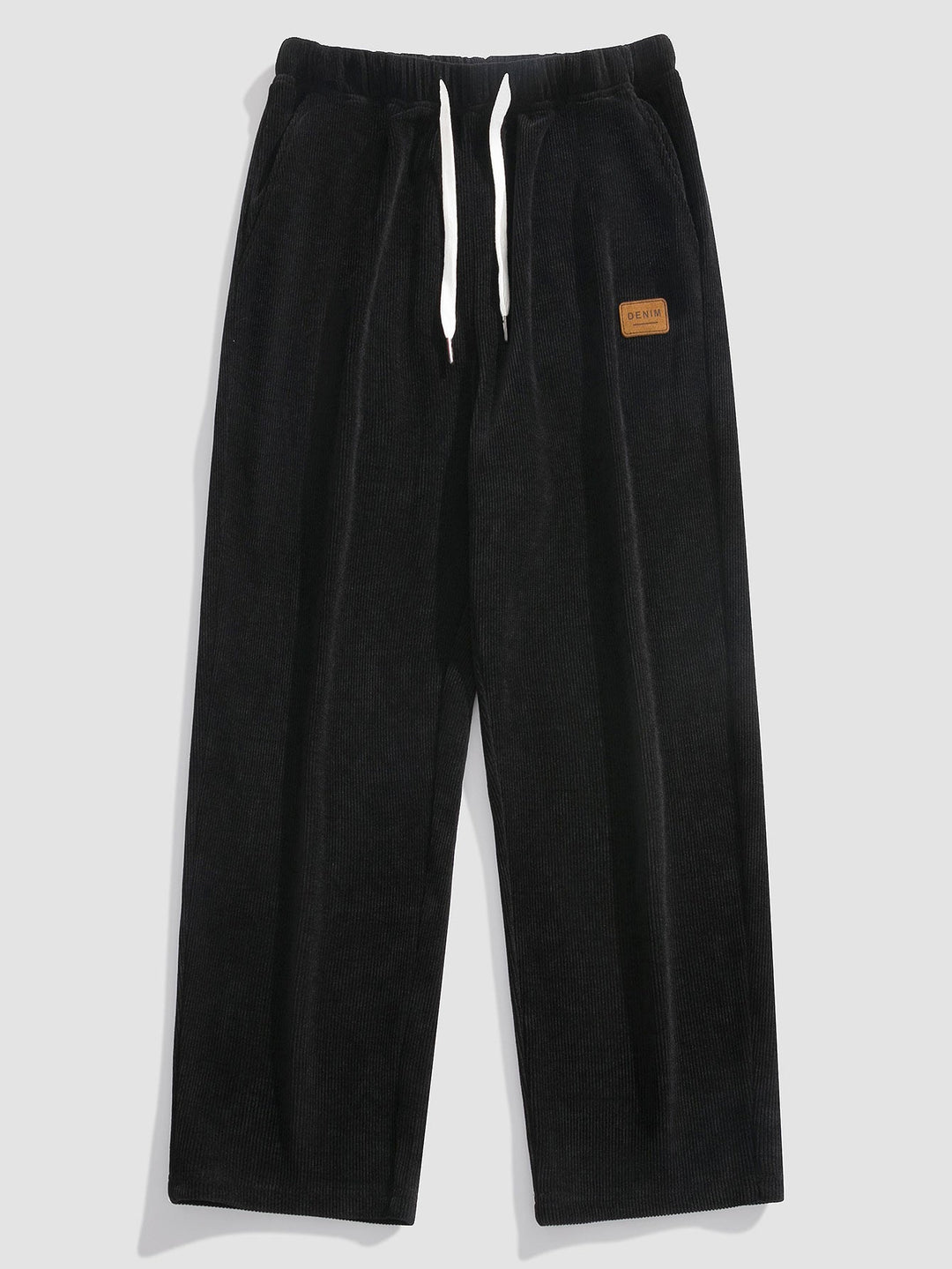 Relax Fit Plaid Corduroy Panel Hooded Shirt & Straight Leg Corduroy Pants