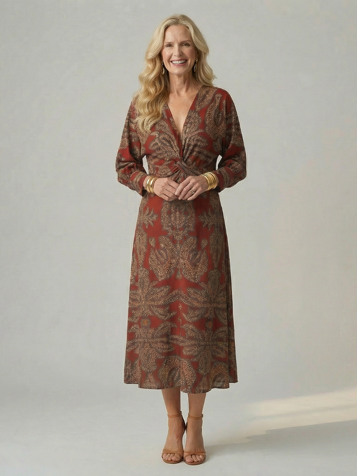Moon | Natural Wrap Midi Dress