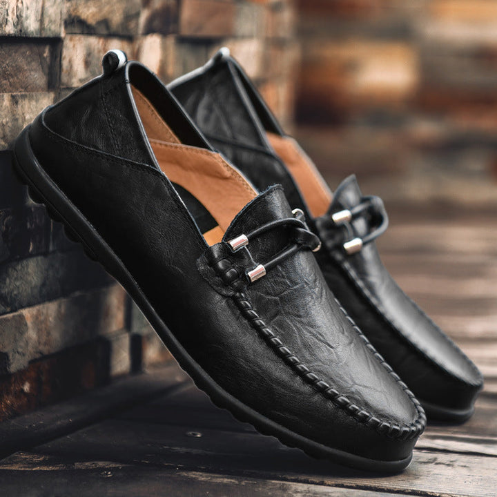 Genuine Leather Mens Loafers with Ergonomic Comfort Sole | Black Stylish Design for All-Day Wear 3