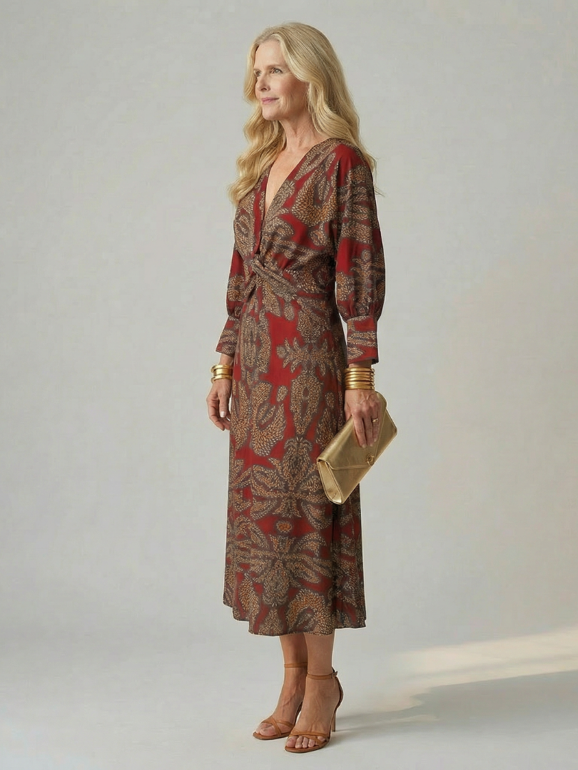 Moon | Natural Wrap Midi Dress