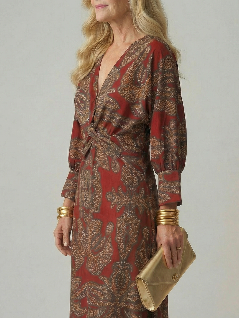 Moon | Natural Wrap Midi Dress