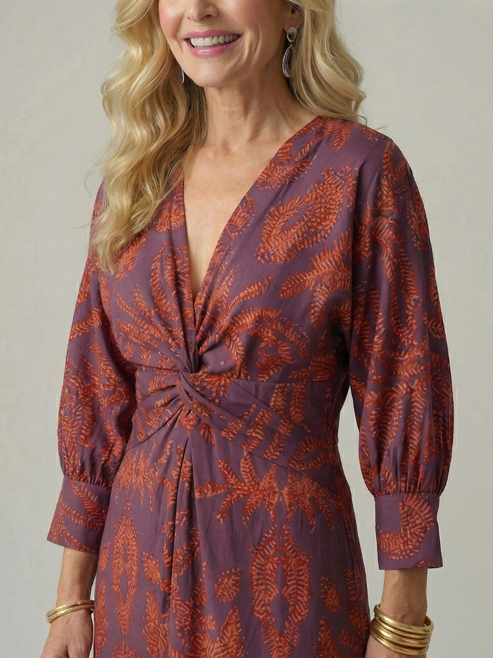 Moon | Natural Wrap Midi Dress