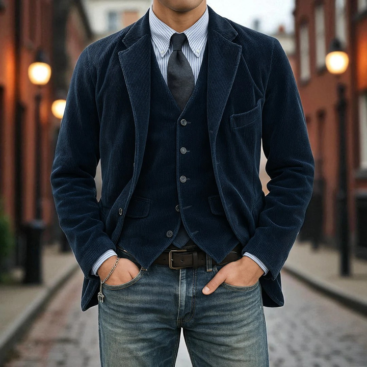 Tommy | 2-Piece Set: Blazer and Velvet Vest