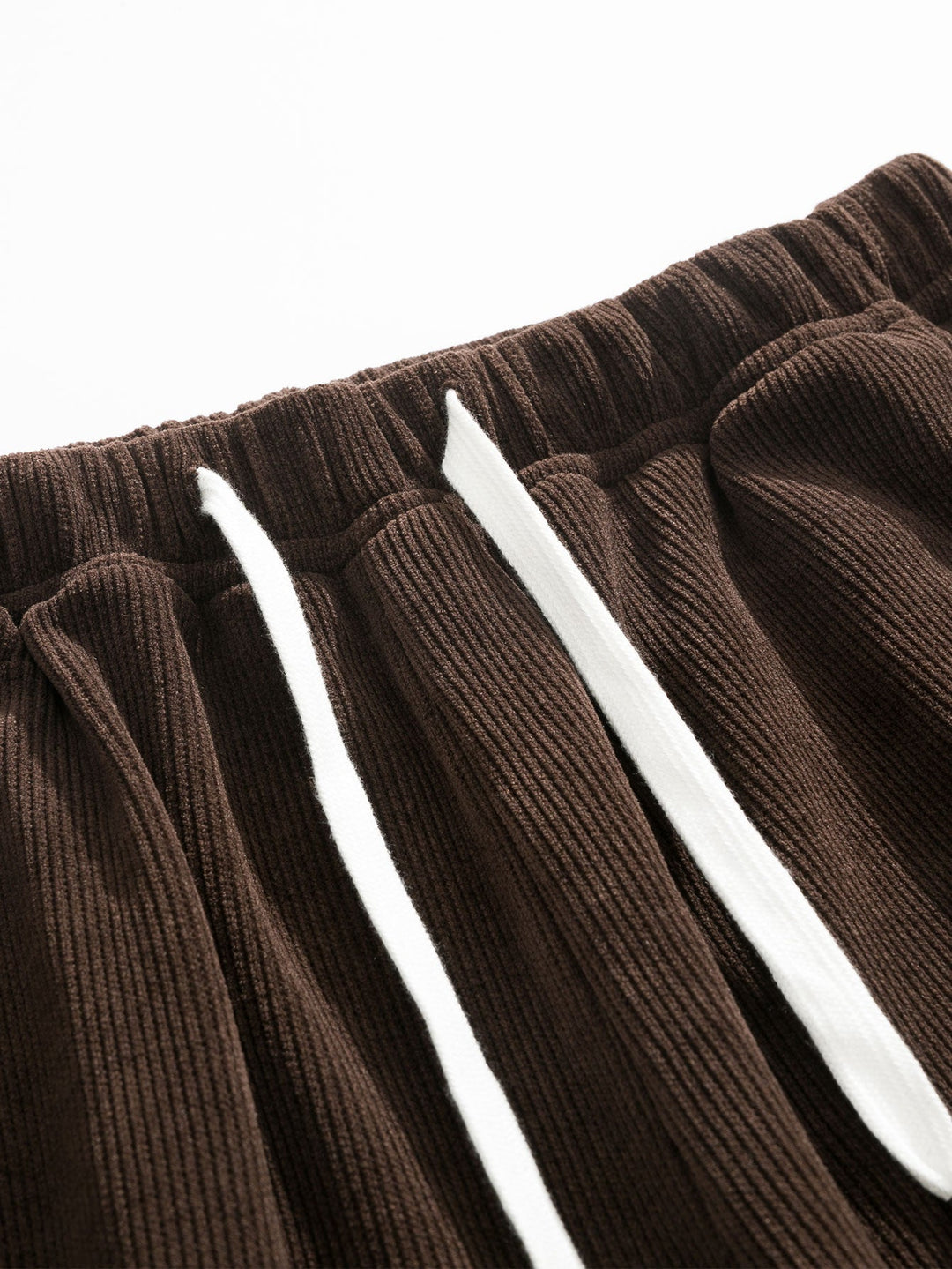 Relax Fit Plaid Corduroy Panel Hooded Shirt & Straight Leg Corduroy Pants