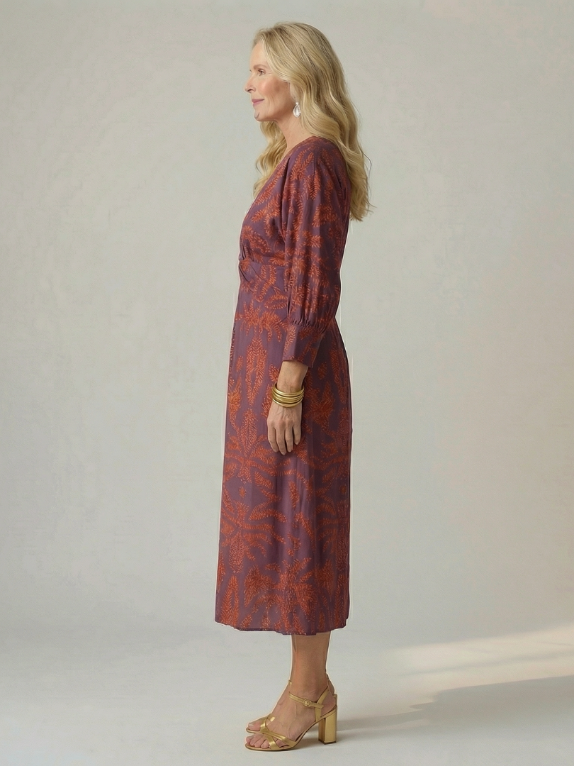 Moon | Natural Wrap Midi Dress