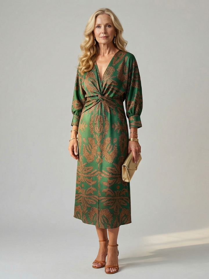 Moon | Natural Wrap Midi Dress