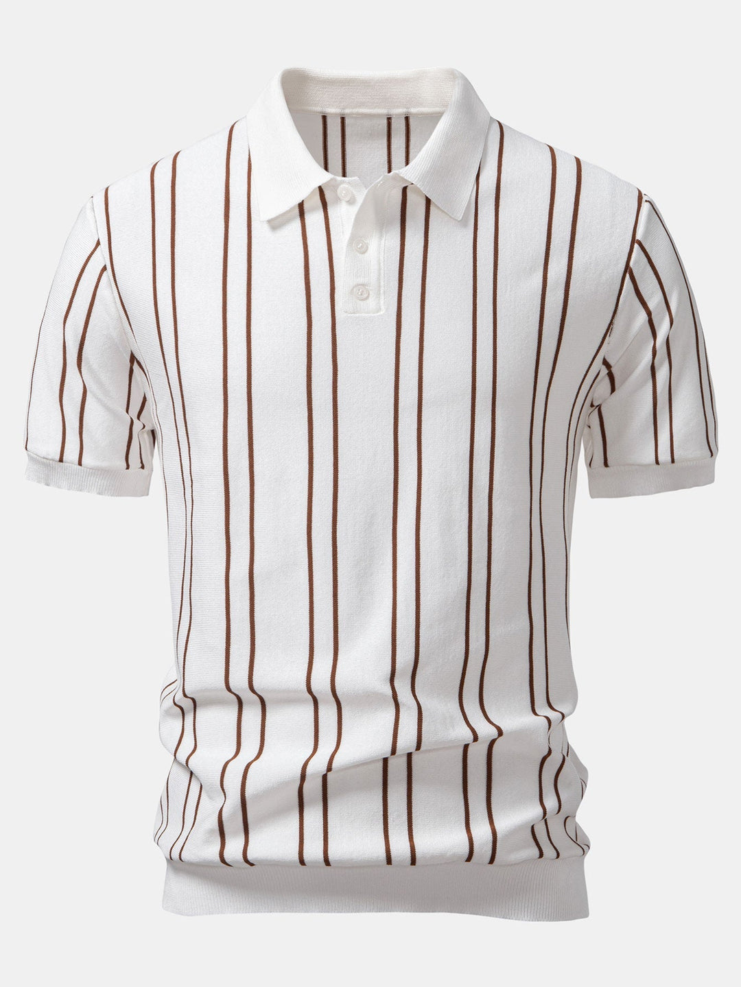Striped Knitted Polo Shirt & Slim Fit Tapered Trousers