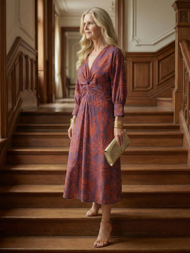 Moon | Natural Wrap Midi Dress