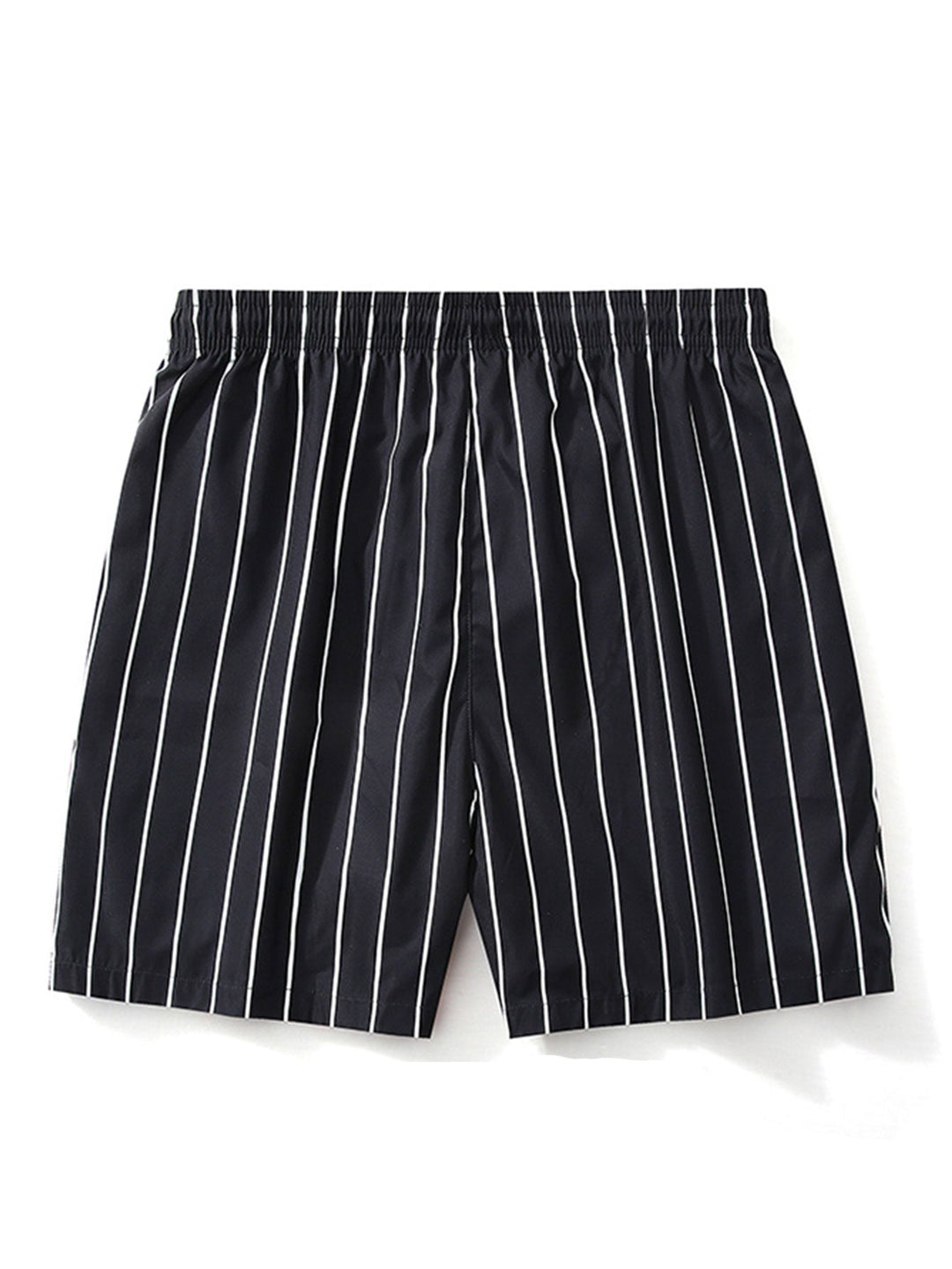 Palm Tree Print Button Up Shirt & Striped Swim Shorts