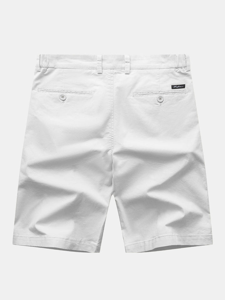 Stripe Knit V Neck Polo Shirt & Cotton Chino Shorts
