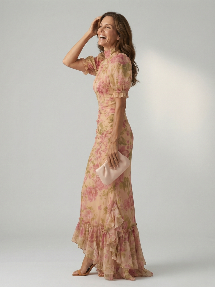 Vianne | Soft Maxi Dress with High Collar