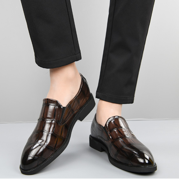 Bergamo Collection | Mens Loafers with Genuine Leather & Crocodile Embossing | Stylish Slip-On Design for Professional Appeal 7