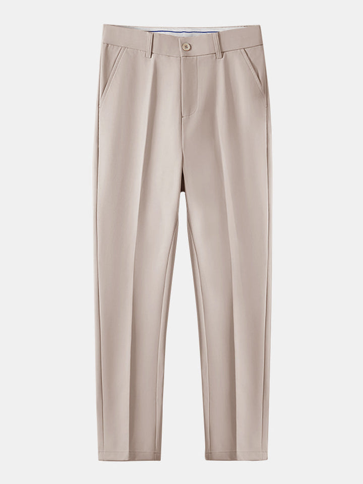 Wave Jacquard Knit V Neck Polo Shirt & Slim Fit Tapered Trousers