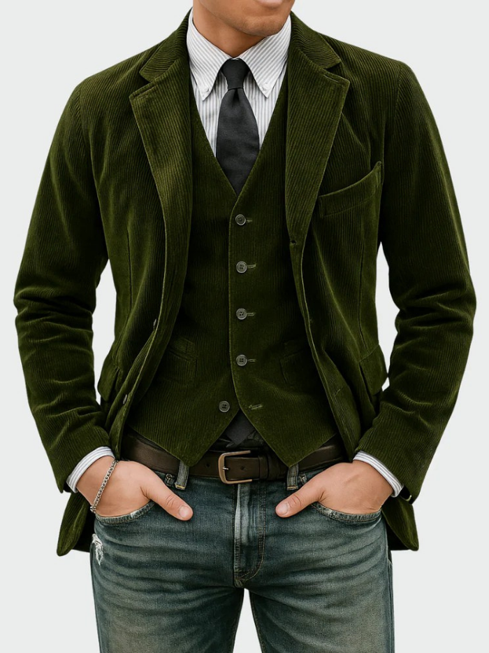Tommy | 2-Piece Set: Blazer and Velvet Vest