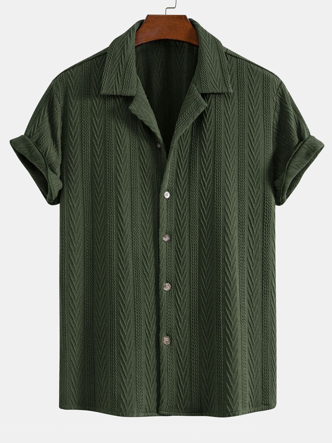 Texture Jacquard Cuban Shirt & Slim Fit Cropped Tapered Pants