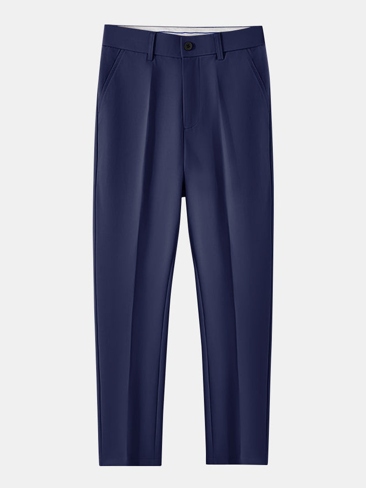 Long Sleeve Stripe Button Up Shirt & Slim Fit Tapered Trousers