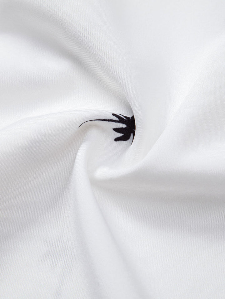 Palm Tree Anchor Sailboat Print Button Up Shirt & Swim Shorts