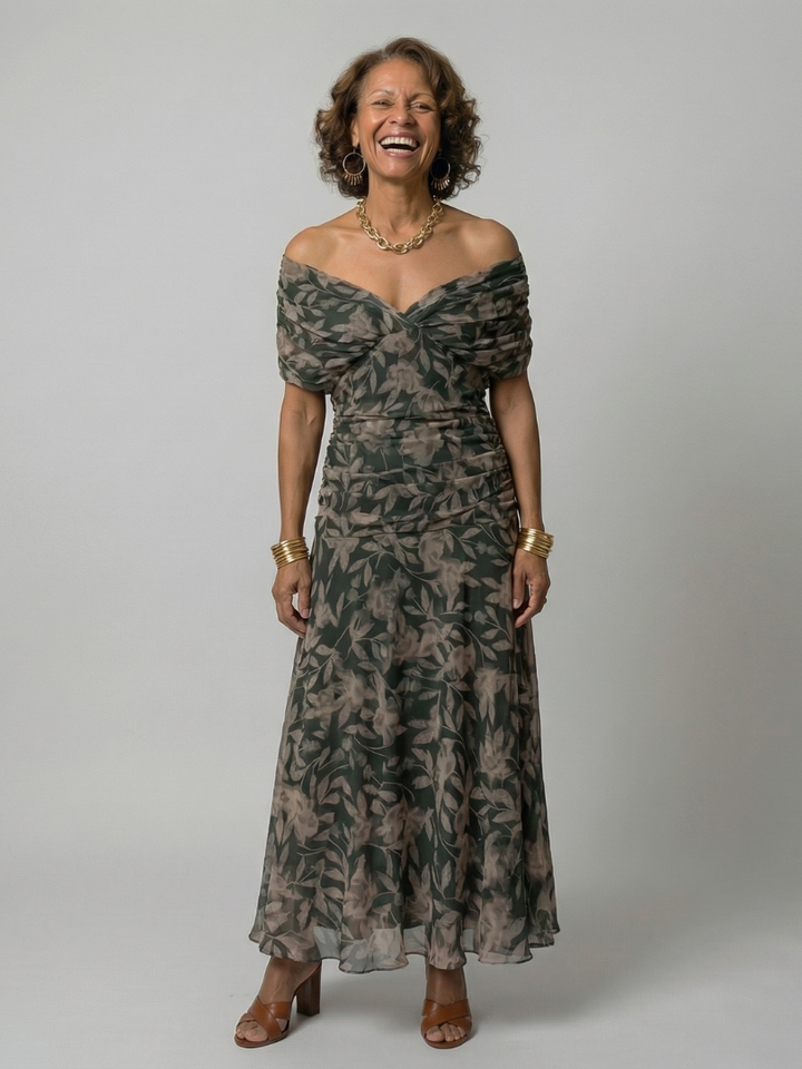 Calen | Off-Shoulder Flow Midi Dress