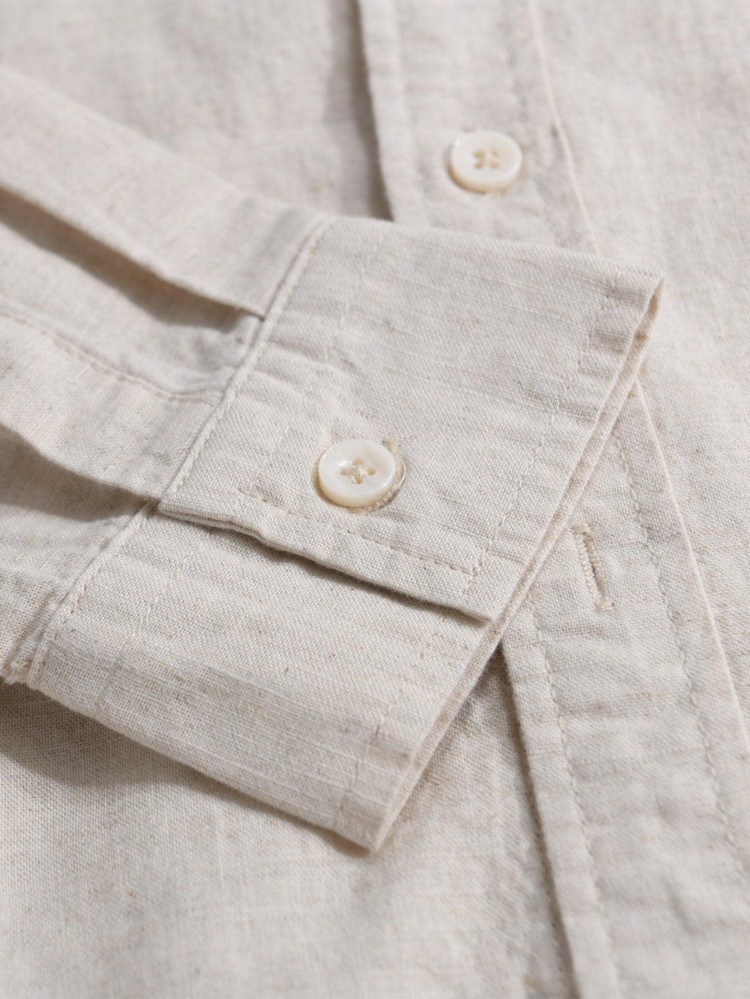 Long Sleeve Linen Cotton Shirt With Pocket & Straight Leg Linen Pants