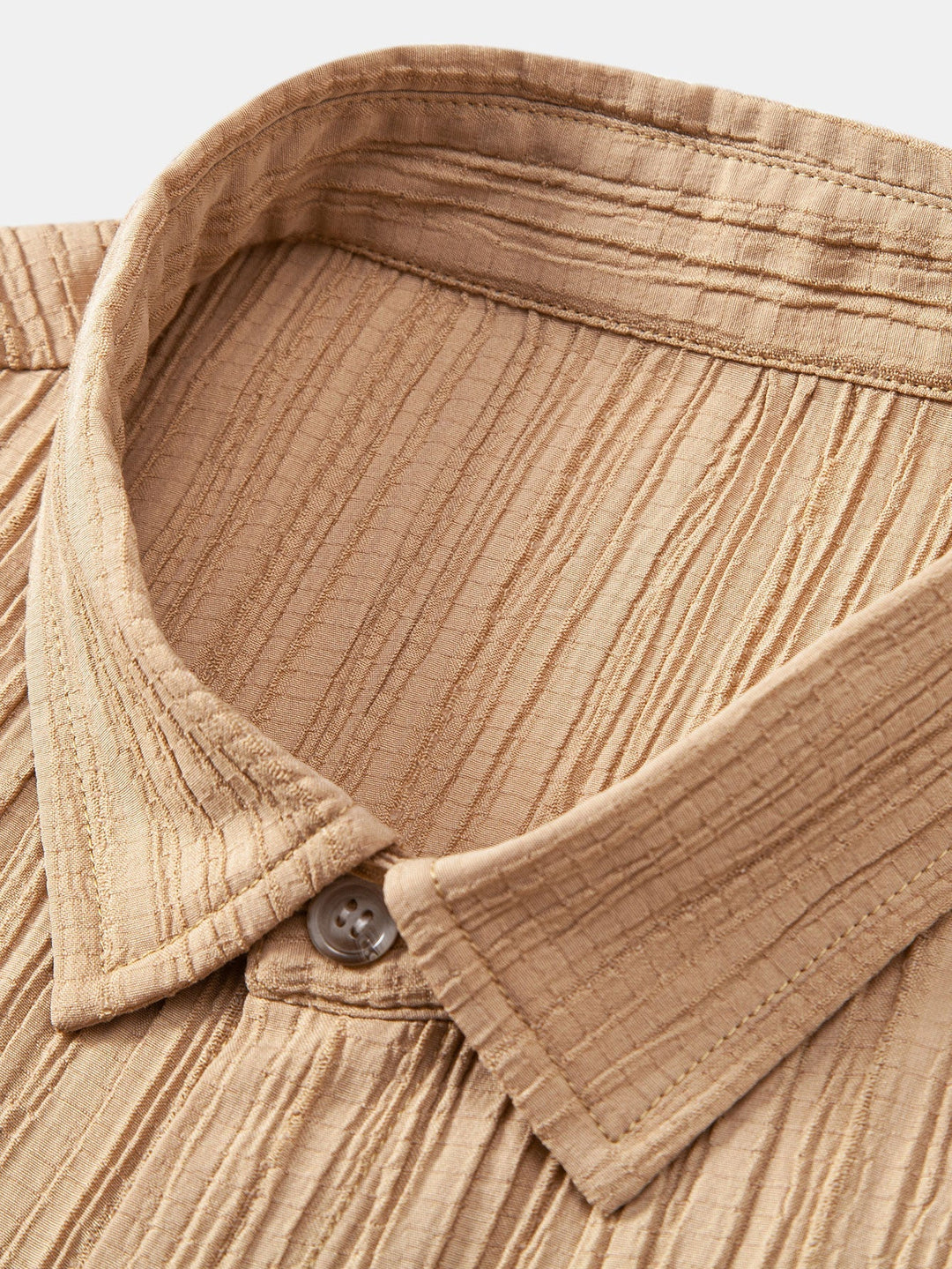 Wrinkled Textured Button Up Shirt & Wrinkle Textured Straight Leg Pants