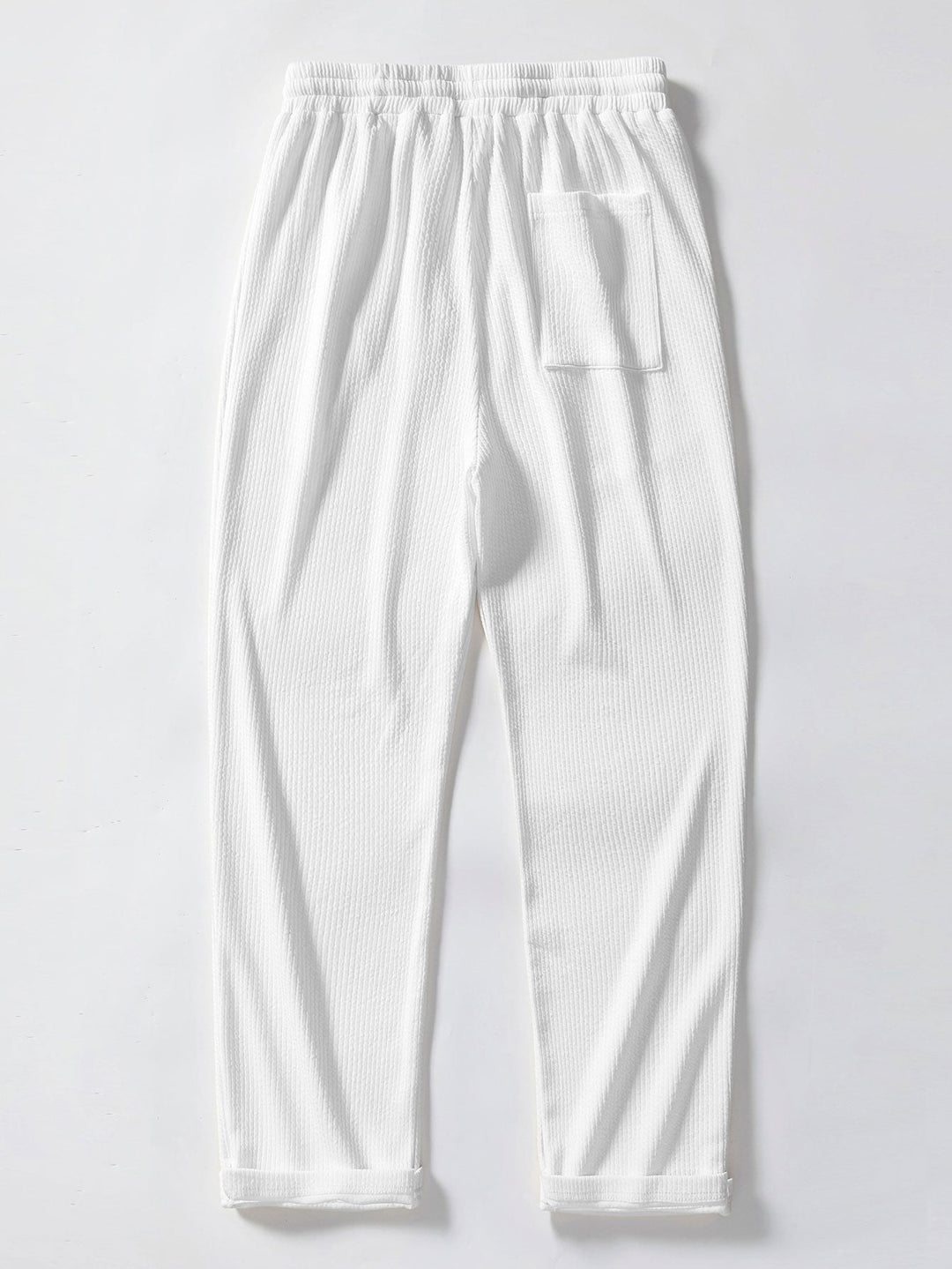 Knitted Geometric Rhombus Jacquard Polo & Straight Leg Ribbed Pants
