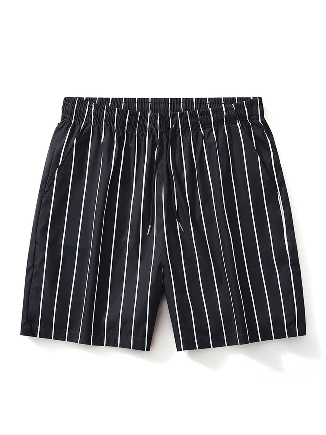 Palm Trees Print Button Up Shirt & Striped Swim Shorts