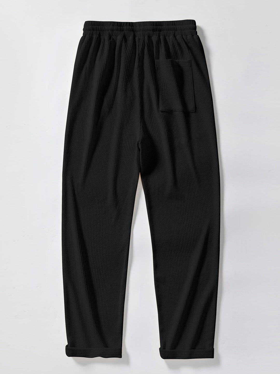 Knitted Geometric Rhombus Jacquard Polo & Straight Leg Ribbed Pants