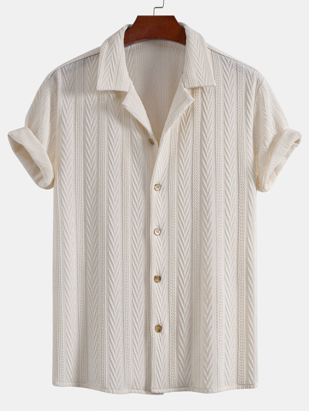 Texture Jacquard Cuban Shirt & Slim Fit Cropped Tapered Pants