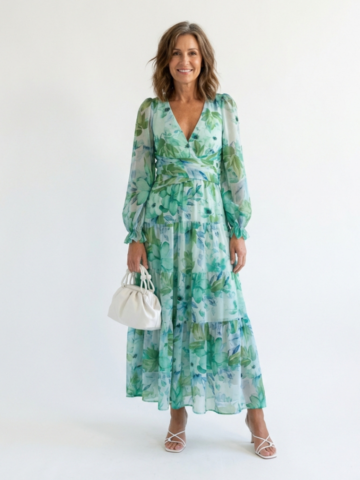Althea | Long-Sleeved Floral Maxi Dress