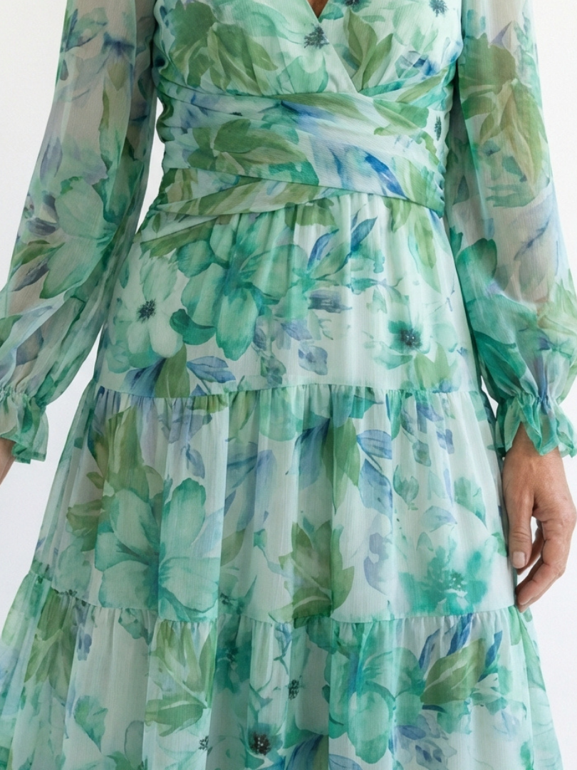 Althea | Long-Sleeved Floral Maxi Dress