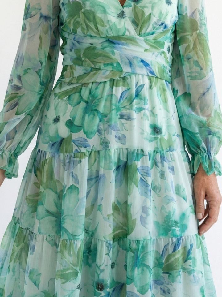 Althea | Long-Sleeved Floral Maxi Dress