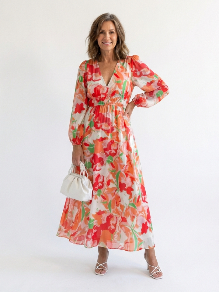 Althea | Long-Sleeved Floral Maxi Dress