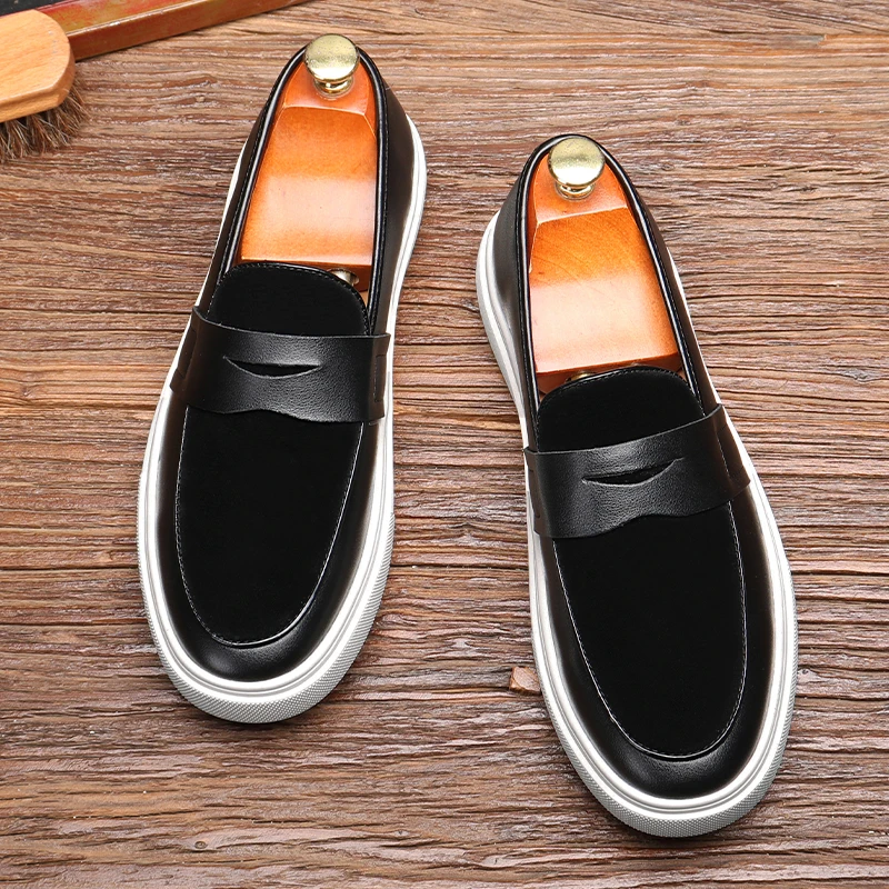 Lusso Collection | Black Loafers for Women with Genuine Leather and Penny Strap | Stylish Comfort for All-Day Wear 6