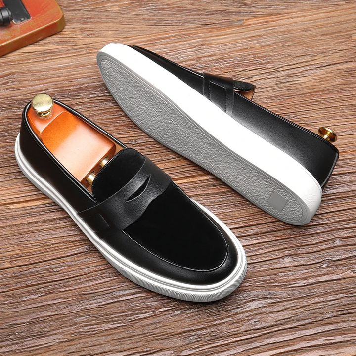 Lusso Collection | Black Loafers for Women with Genuine Leather and Penny Strap | Stylish Comfort for All-Day Wear 7