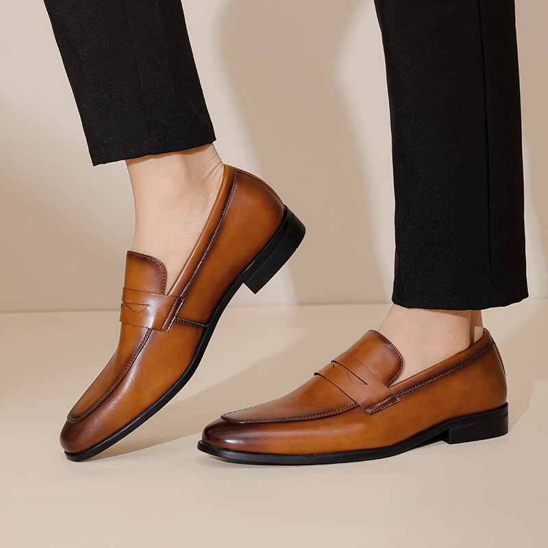 Genuine Leather Mens Loafers with Cushioned Footbed | Stylish Black Design for All-Day Comfort 4