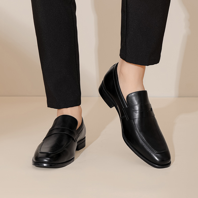Genuine Leather Mens Loafers with Cushioned Footbed | Stylish Black Design for All-Day Comfort 10