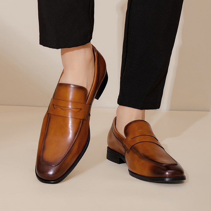Genuine Leather Mens Loafers with Cushioned Footbed | Stylish Black Design for All-Day Comfort 5