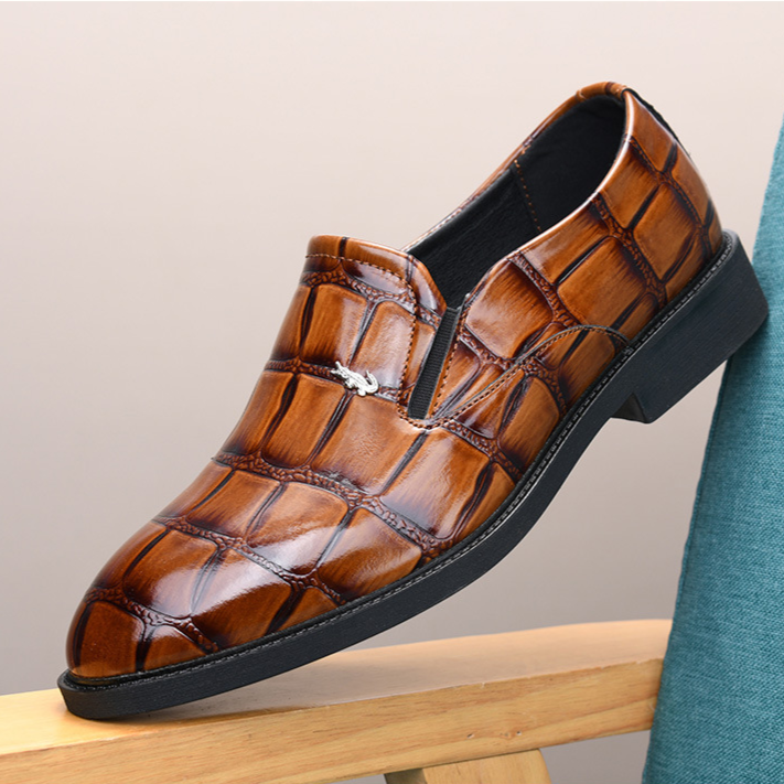 Bergamo Collection | Mens Loafers with Genuine Leather & Crocodile Embossing | Stylish Slip-On Design for Professional Appeal 9