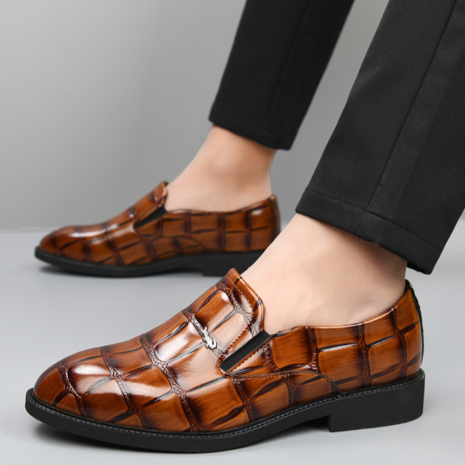 Bergamo Collection | Mens Loafers with Genuine Leather & Crocodile Embossing | Stylish Slip-On Design for Professional Appeal 11