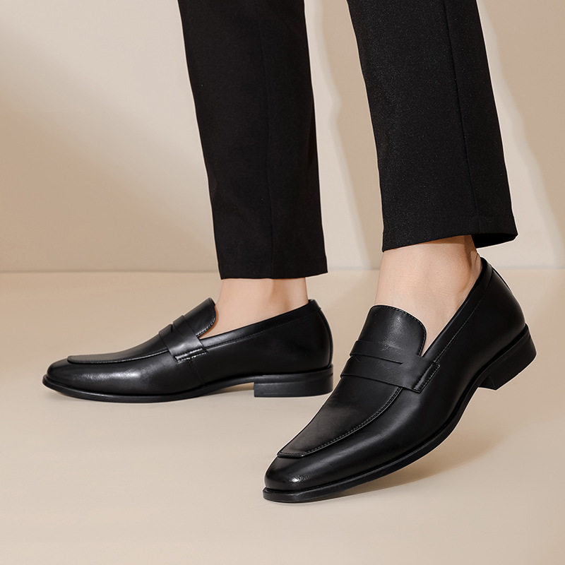 Genuine Leather Mens Loafers with Cushioned Footbed | Stylish Black Design for All-Day Comfort 9