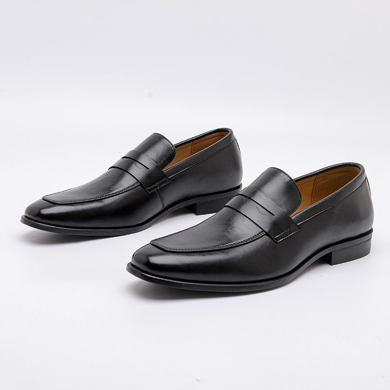Genuine Leather Mens Loafers with Cushioned Footbed | Stylish Black Design for All-Day Comfort 7