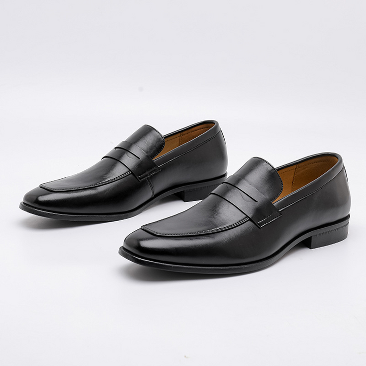 Genuine Leather Mens Loafers with Cushioned Footbed | Stylish Black Design for All-Day Comfort 7