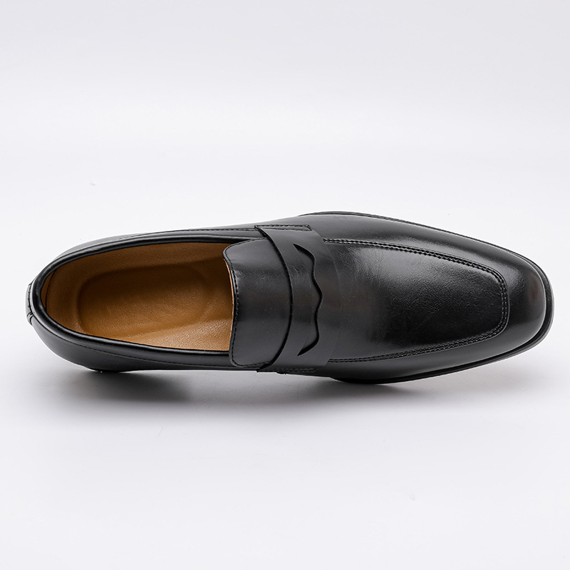 Genuine Leather Mens Loafers with Cushioned Footbed | Stylish Black Design for All-Day Comfort 8