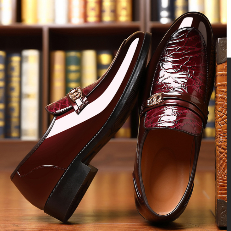 Elegant Loafers | Black Patent Leather Slip-Ons with Croc-Embossed Vamp | Modern Luxury for Timeless Style 7