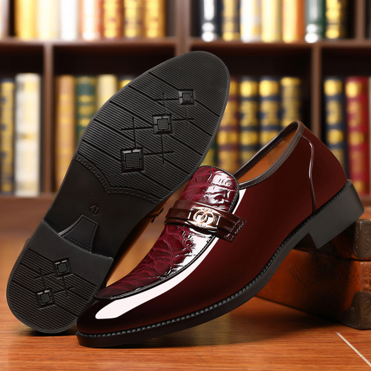 Elegant Loafers | Black Patent Leather Slip-Ons with Croc-Embossed Vamp | Modern Luxury for Timeless Style 9
