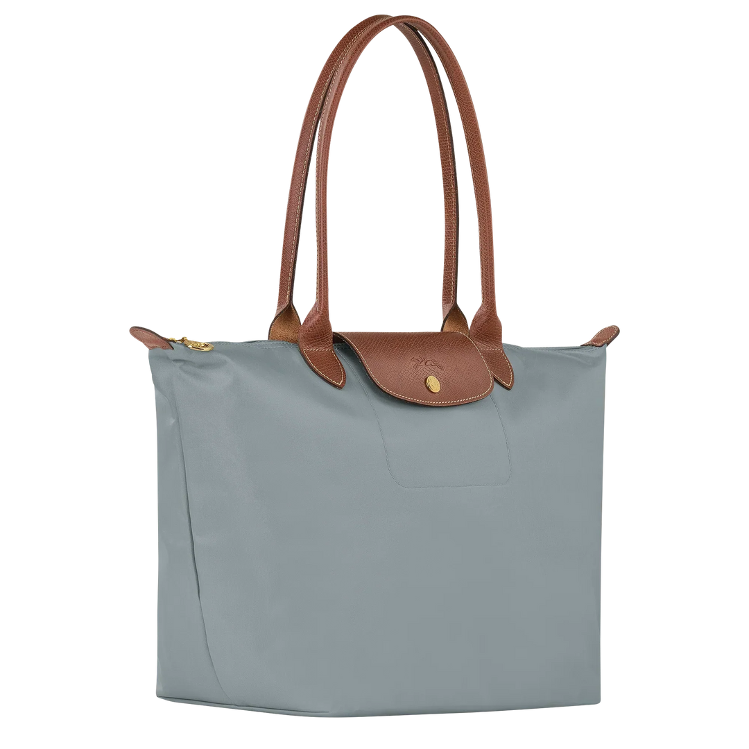 Large Le Pliage Tote Bag – Lightweight Everyday Women's Shoulder Bag in Steel