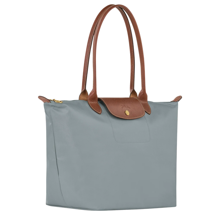 Large Le Pliage Tote Bag – Lightweight Everyday Women's Shoulder Bag in Steel