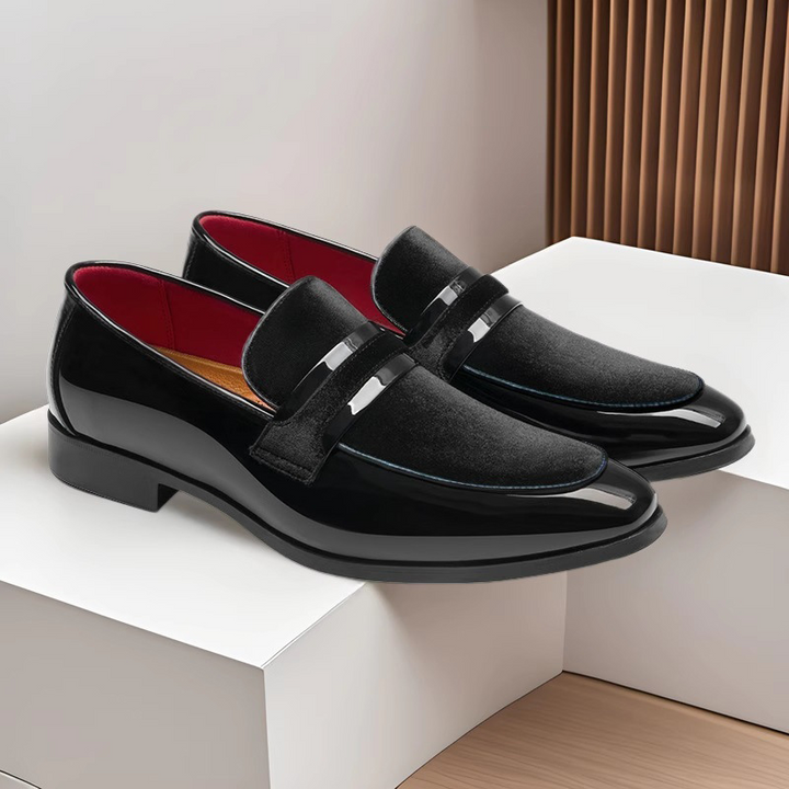 Lombardi | Black Loafers for Women with Velvet Accents | Stylish Formal Footwear for Special Events 1
